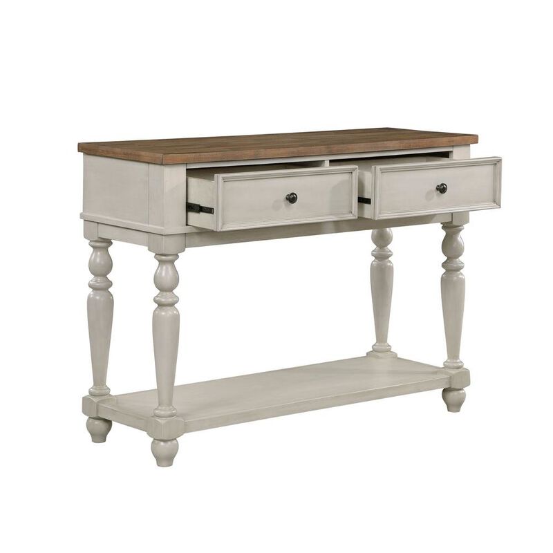 Furnifact White Rustic Sideboard Solid Wood Vintage Console Table With Drawers image number 0