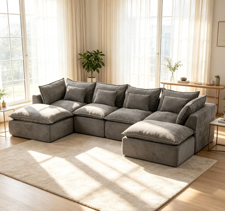 Blebze 129.8" Couch Oversized Modular Sectional