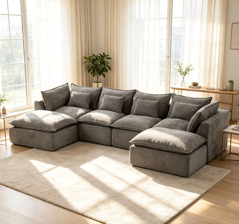 Blebze 129.8" Couch Oversized Modular Sectional image number 1