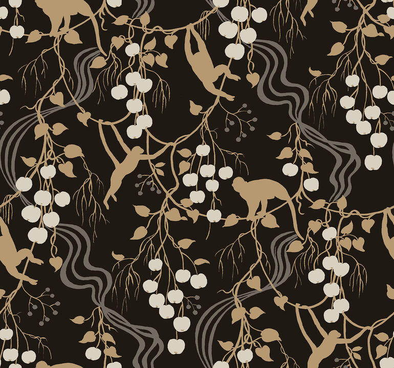 Linden Black Jungle Canopy Wallpaper