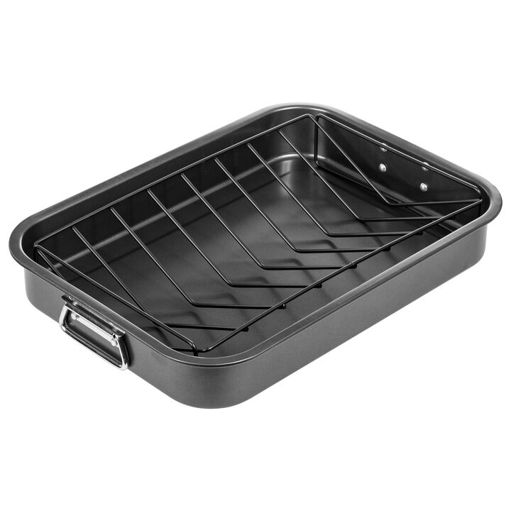16" Non-Stick Carbon Steel Roasting Pan with V Shaped Rack