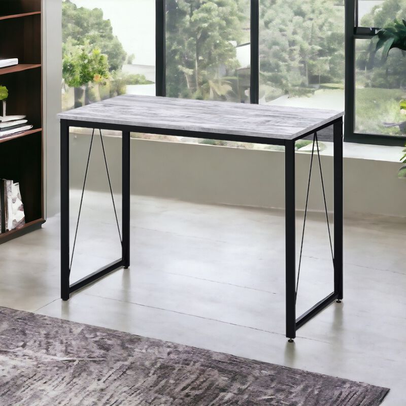 GOODSILO Minimalist Modern Writing Desk with V-Shaped Metal Base, Ideal for Home Office Workspace and Efficient Study Environment image number 1