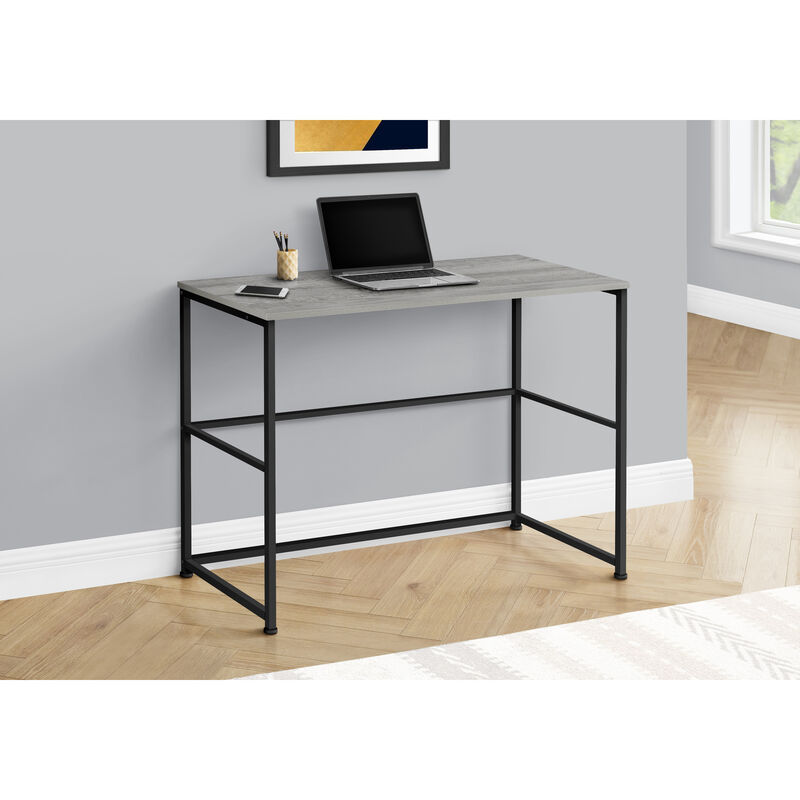 Monarch Specialties I 7778 Computer Desk, Home Office, Laptop, Left, Right Set-up, Storage Drawers, 40"L, Work, Metal, Laminate, Grey, Black, Contemporary, Modern