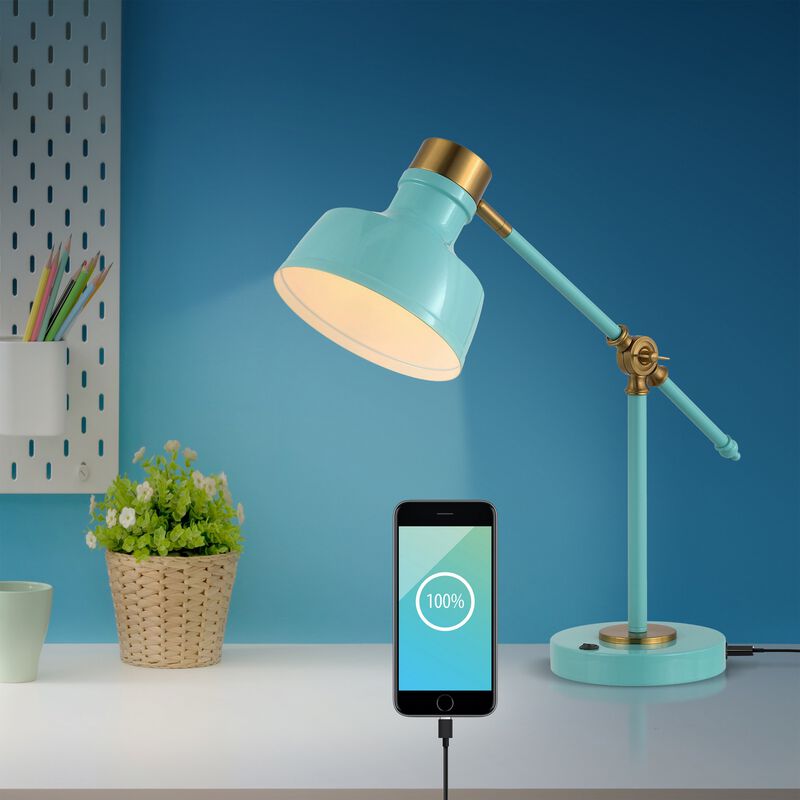 Allegra Classic Farmhouse Adjustable Cantilever LED Task Lamp with USB Charging Port