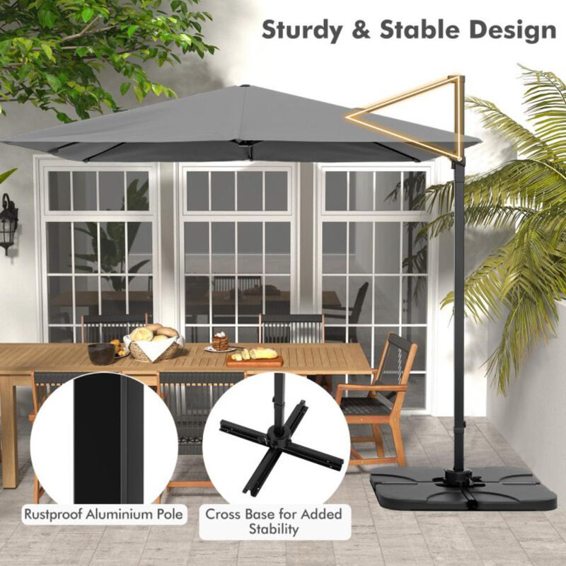 Hivvago 9.5 Feet Square Patio Cantilever Umbrella with 360&deg; Rotation image number 5