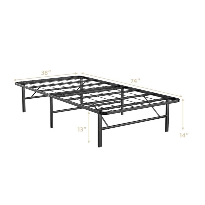 Hivvago Foldable Metal Platform Bed with Tool-Free Assembly