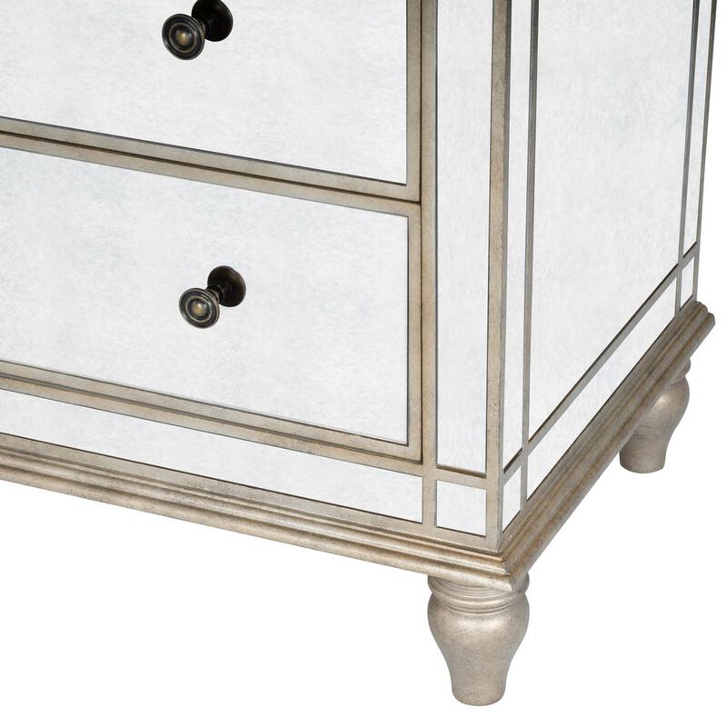 Butler Specialty Laflin Mirrored Console Chest, Silver