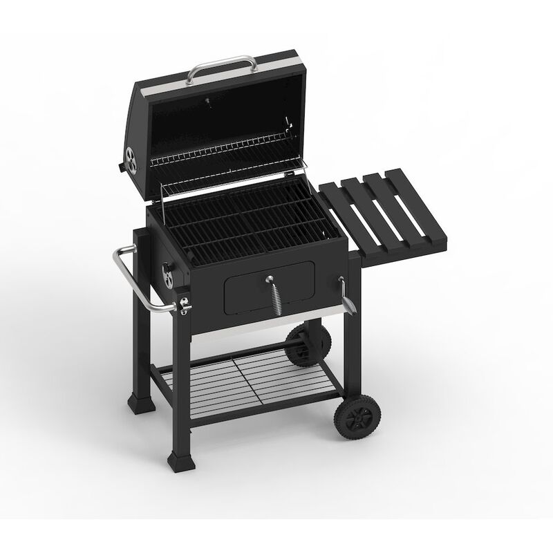 Outdoor Escape Charcoal Grill, Steel, Adjustable Tray, Black image number 4