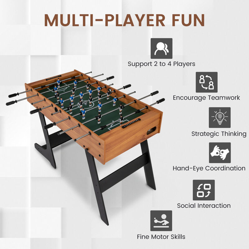 Folding Soccer Foosball Table for Family Game Room and Home Entertainment image number 3
