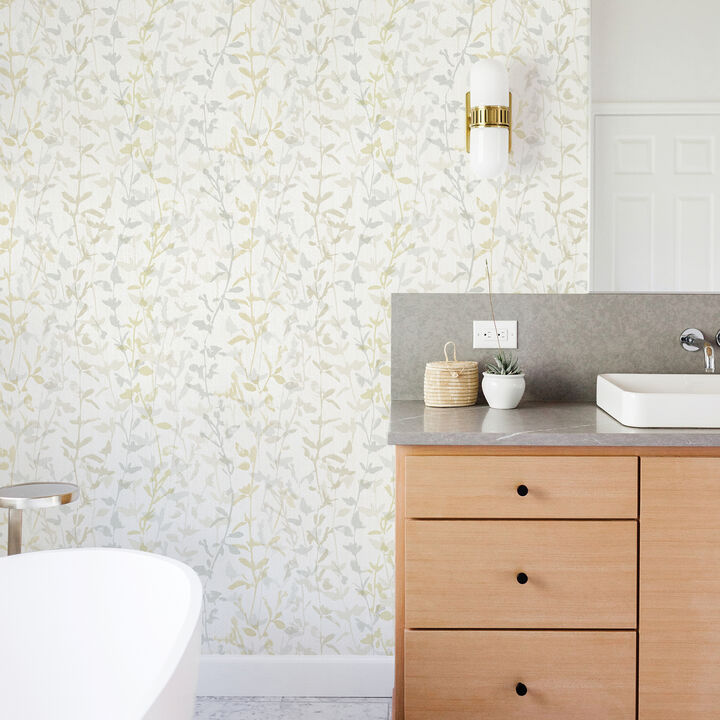 Thea Light Grey Floral Trail Wallpaper