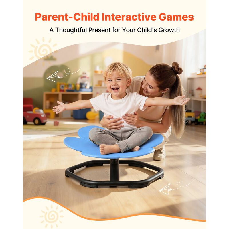 Flower Shape Kids Swivel Chair 360&deg; Spin Sensory Seat with Metal Base image number 3