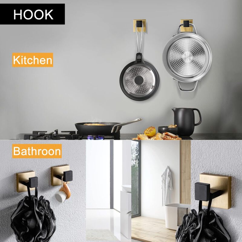 5 Pieces Bathroom Hardware Accessories Set Towel Bar Set Wall Mounted, Stainless Steel image number 7