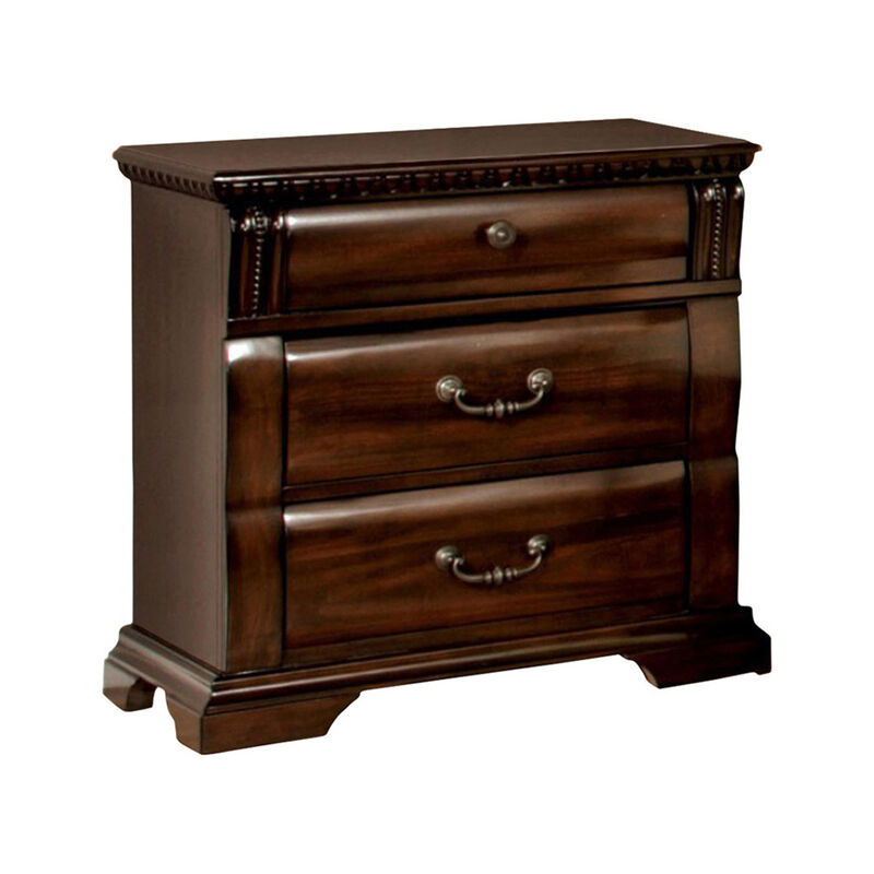 Cam 4 Pc Queen Poster Bedroom Set, Carved Accents and Cherry Brown