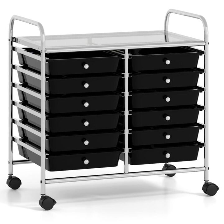 Hivvago 12 Drawers Rolling Storage Cart for Home and Office