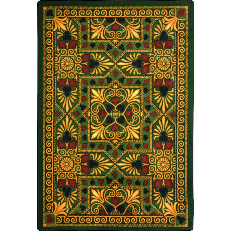 Joy Carpets Games People Play Jackpot 3'10 x 5'4 Area Rug in Color Emerald