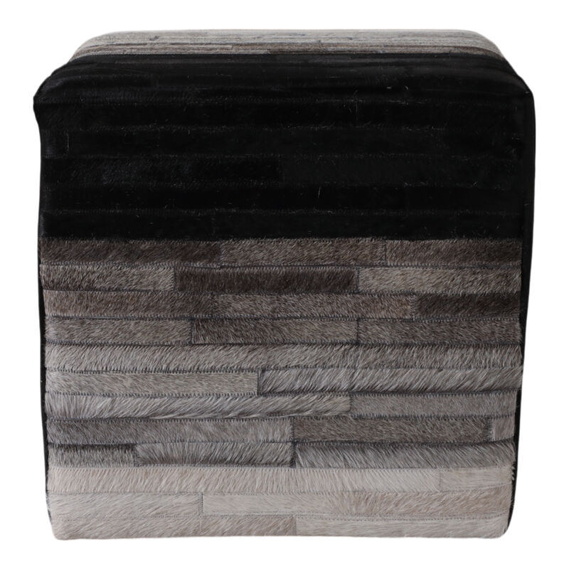 Hair On Hide Patchwork Ottoman image number 2