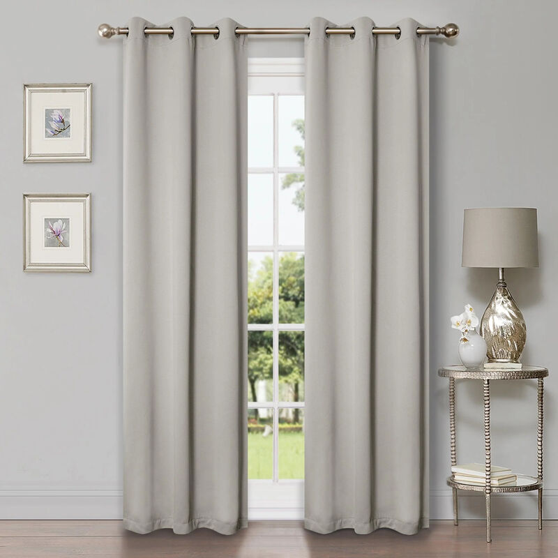 Set of 2 Solid Room Darkening Curtains &ndash; Durable & Machine Washable image number 2