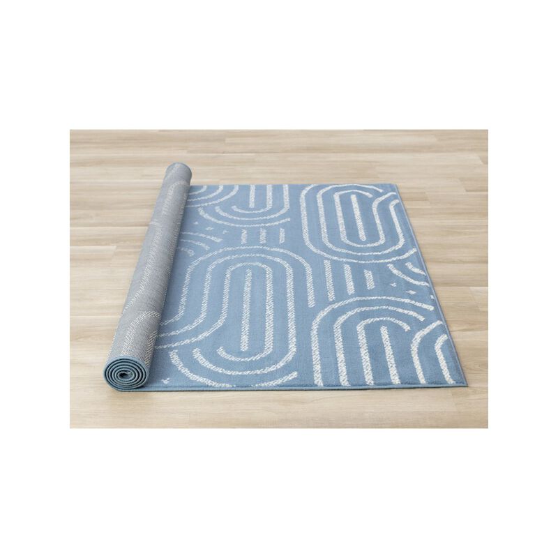 Novelle Home Functional Style Blue White Links Area Rug, 7'9 x 10'6 image number 5