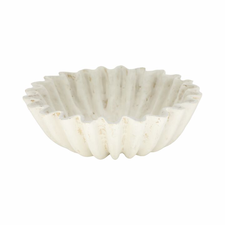12" Fluted Paper Mache Bowl
