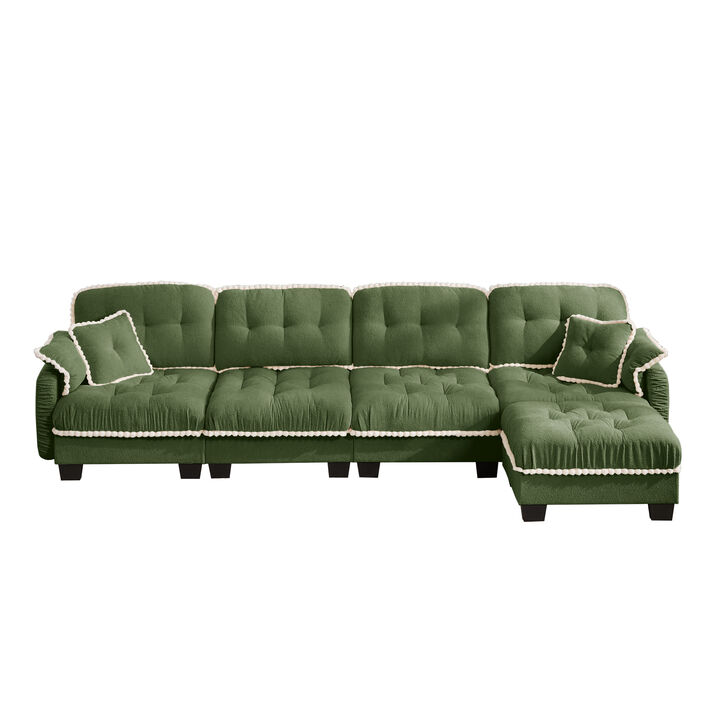 Ziworl Chenille Cloud L-Shaped Sectional