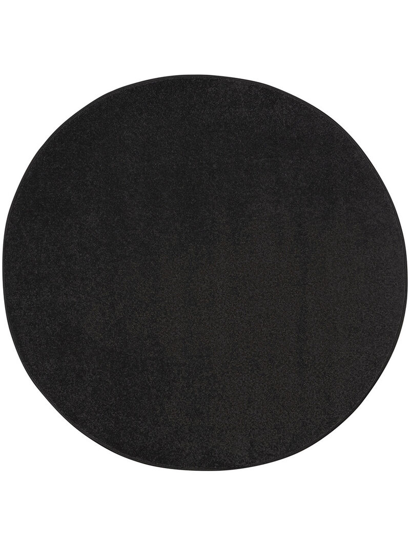Nourison Essentials NRE01 Black 4' x Round Rug image number 0