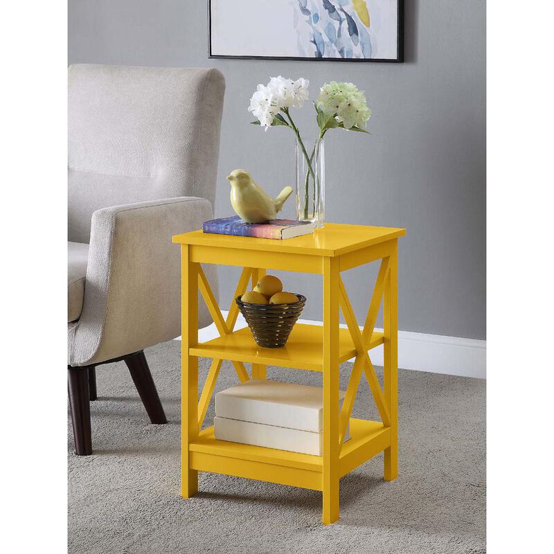 Convience Concept, Inc. Oxford End Table with Shelves Yellow