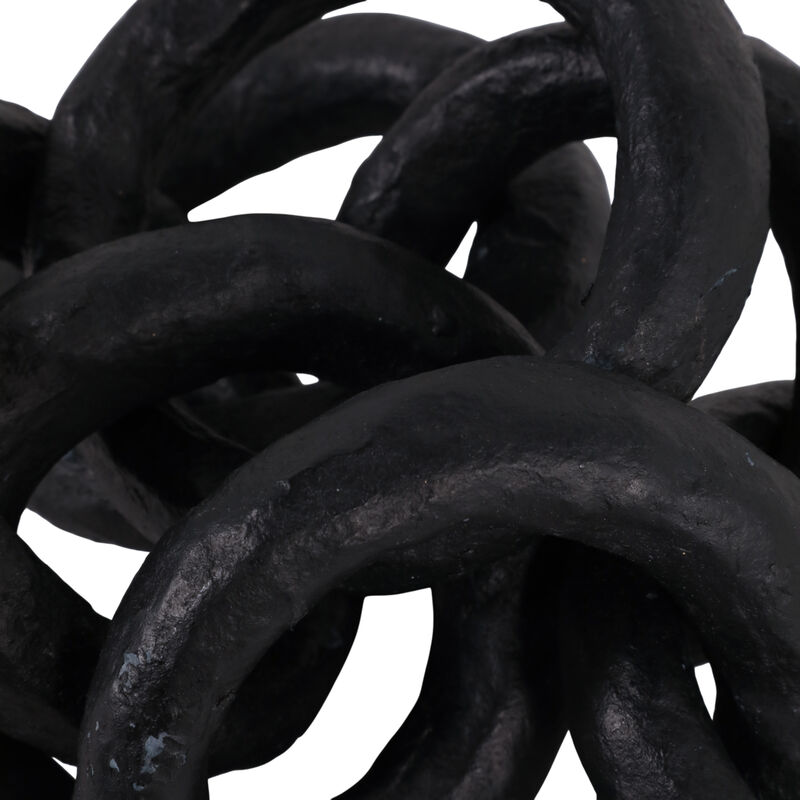 24x5" Paper Mache Chain Link Object, Black image number 5
