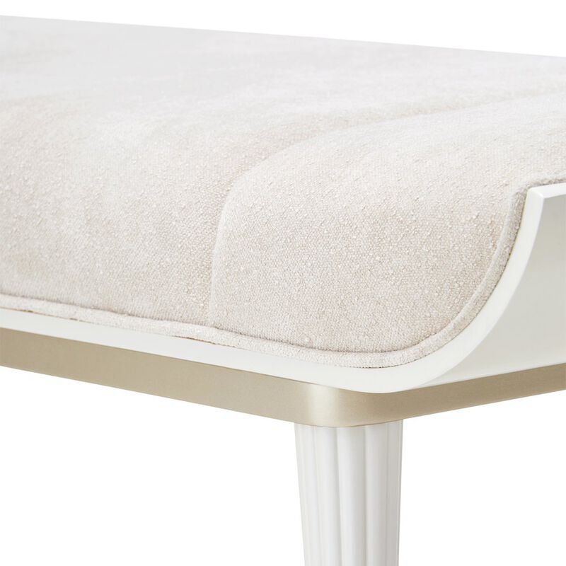 Michael Amini La Marisia Accent Bench - Tranquil/Creamy Pearl