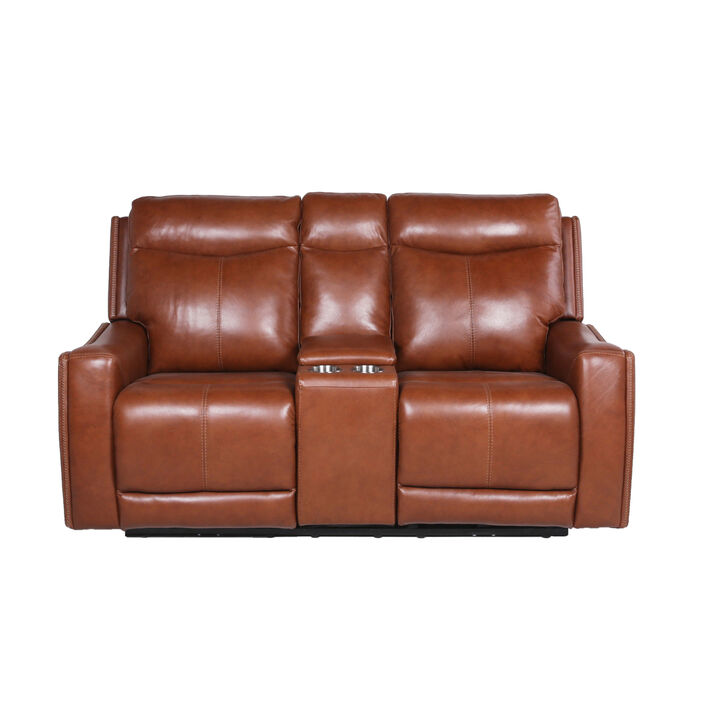 Contemporary Style Motion Set - Top-Grain Leather, Power Headrest and Footrest - Fashion-Forward Colors, Convenient USB Charging