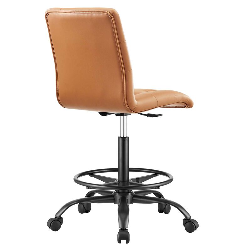 Modway Furniture - Prim Armless Vegan Leather Drafting Chair Black image number 2