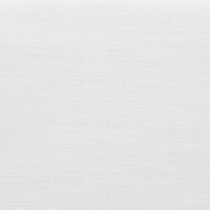 Meridian Furniture Comfy White Linen Textured Fabric Modular Ottoman