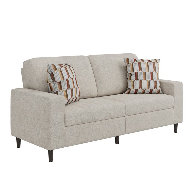 HL Home Furnishings Small Space Sofa in Elegant Textured Sand Boucle Fabric
