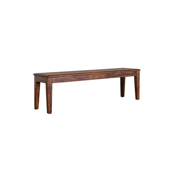 Porter Designs Sonora Solid Sheesham Wood Dining Bench, Brown