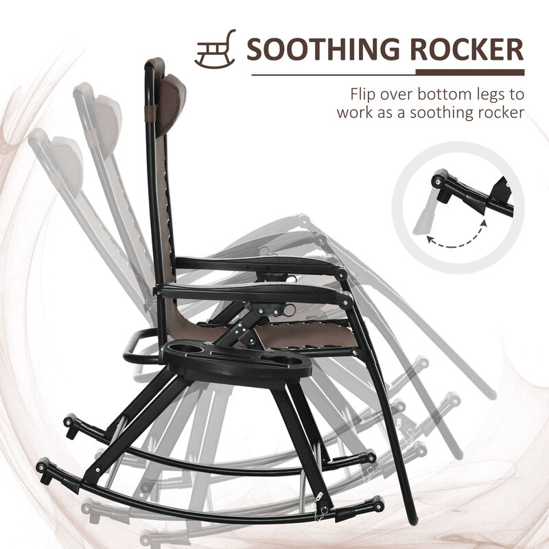 Hivvago Foldable Zero Gravity Rocking Lounge Chair image number 7