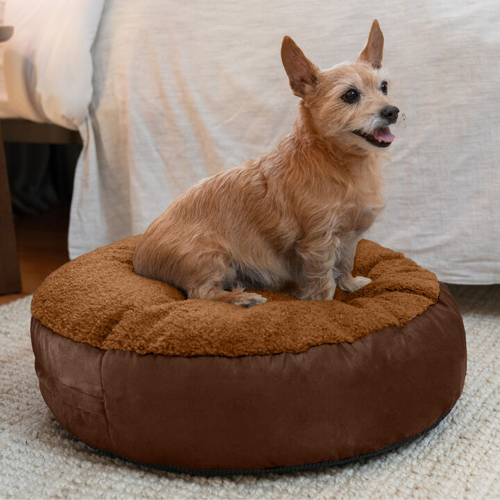 Jaxx Robbi Round Pet Bed, Small - Grey & Charcoal