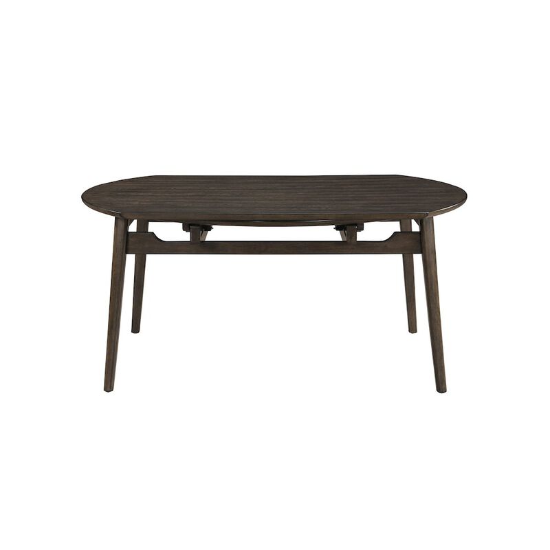 New Classic Furniture Rex Wood Dining Table with Self-Storing Leaves, Walnut