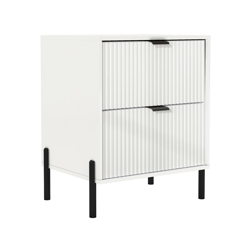 FESTIVO Modern 2-Drawer Nightstand Bedside Table End Table Furniture