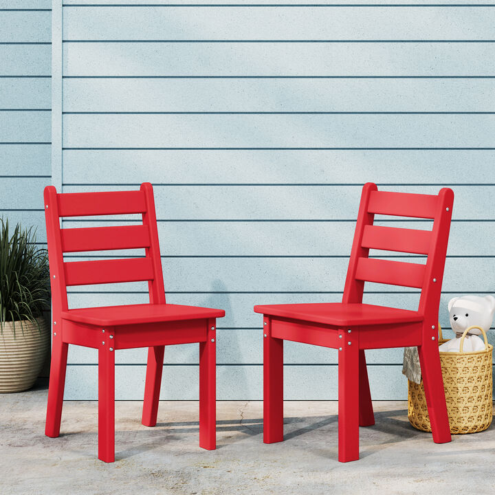 WestinTrends Outdoor HDPE Kids Plastic Toddler Dining Chair ((Set of 2))