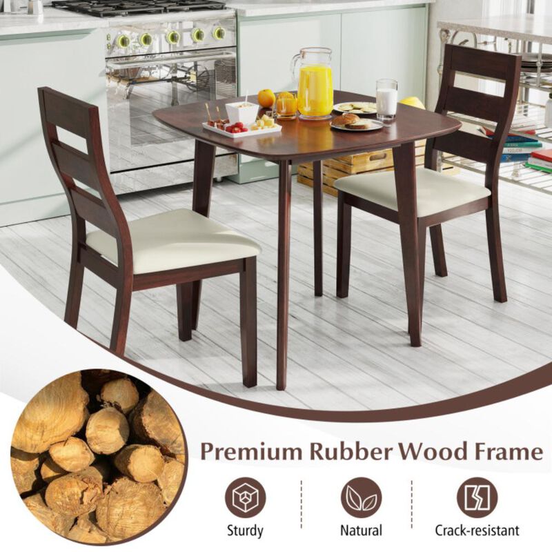 Hivvago 3-Piece Dining Table Set with Wooden Square Kitchen Table and 2 Chairs