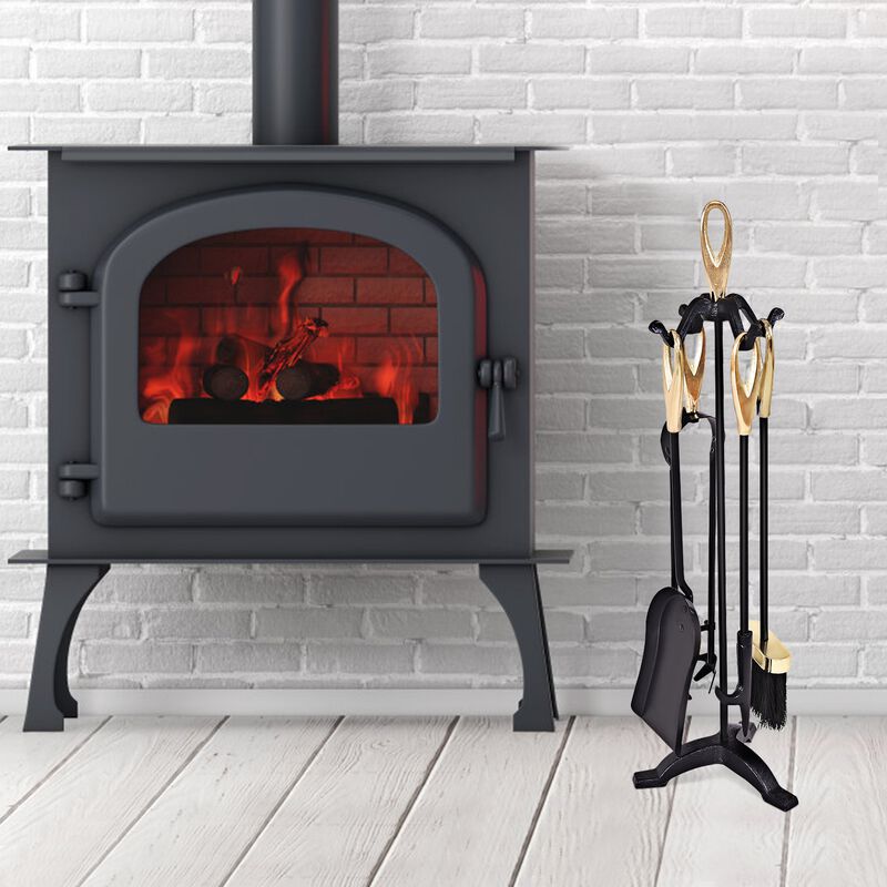 Iron Fireplace Tools Set 5 Piece for Modern or Classic Hearths image number 1