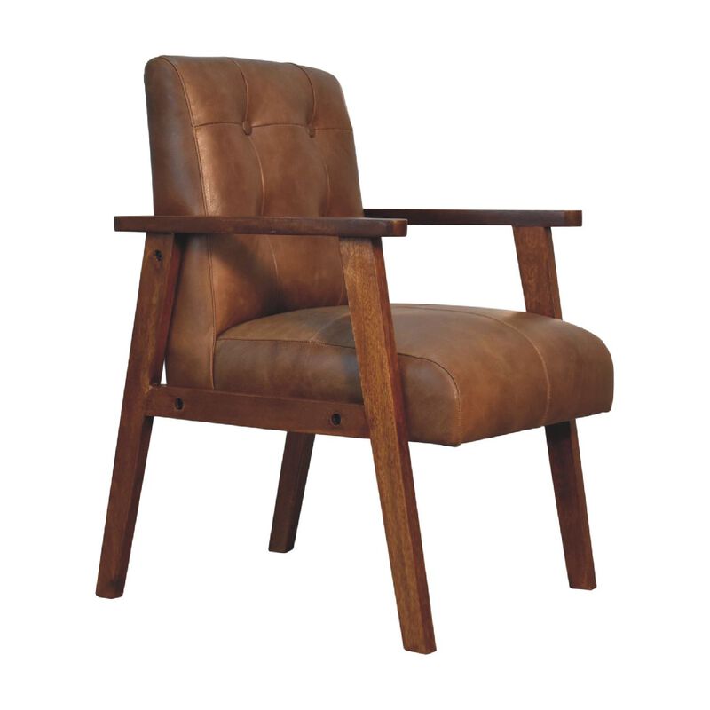 Artisan Furniture Brown Buffalo Leather Chair image number 2