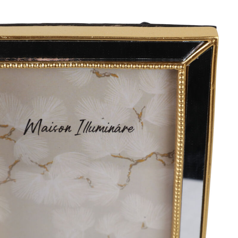 4x6 Resin Mirrored Beaded Border Photo Frame, Gold image number 5