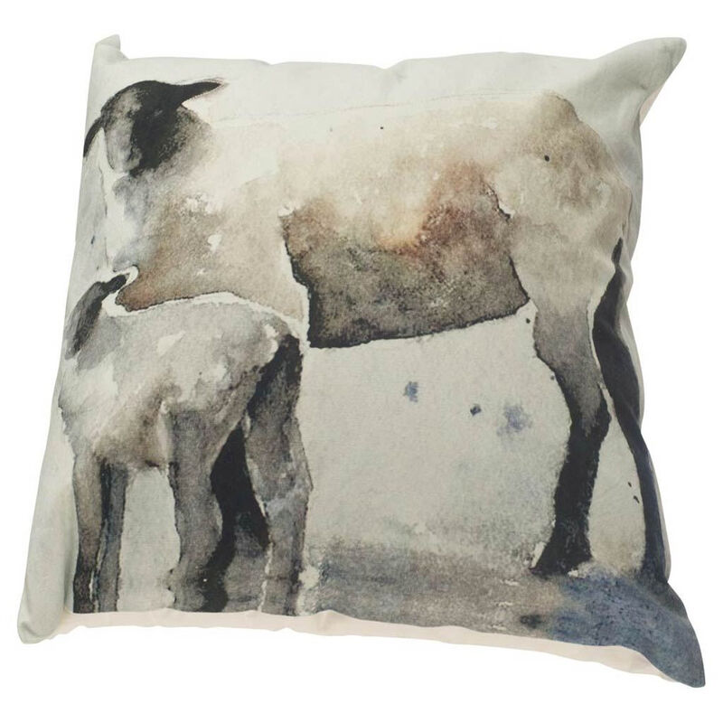 HomeRoots 18" Gray Black And Cream Linen Throw Pillow Cover image number 0