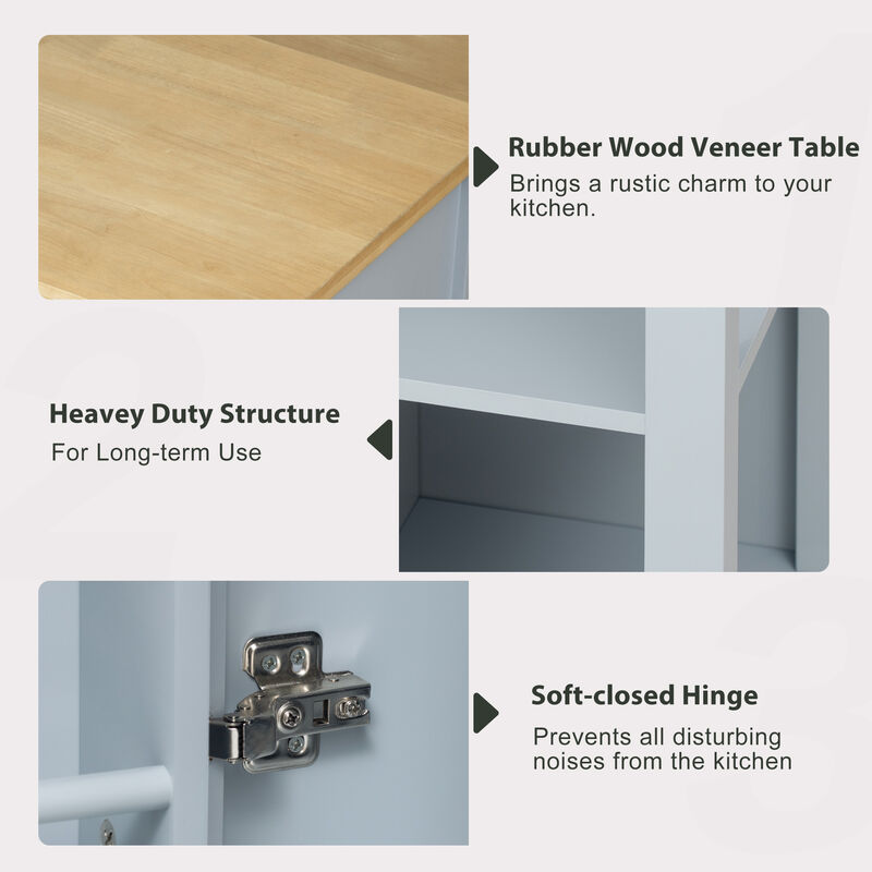 Merax Kitchen Island with Extendable Dining Table