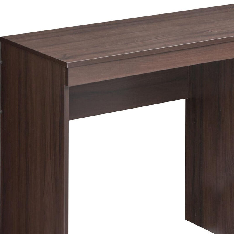 HomeRoots 48" Espresso Wood Pedestal Computer Desk With Two Drawers image number 3