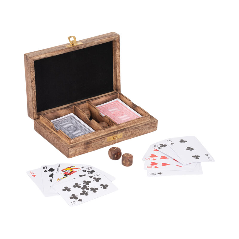 Wood 7x5 Cards & Dice Box image number 4
