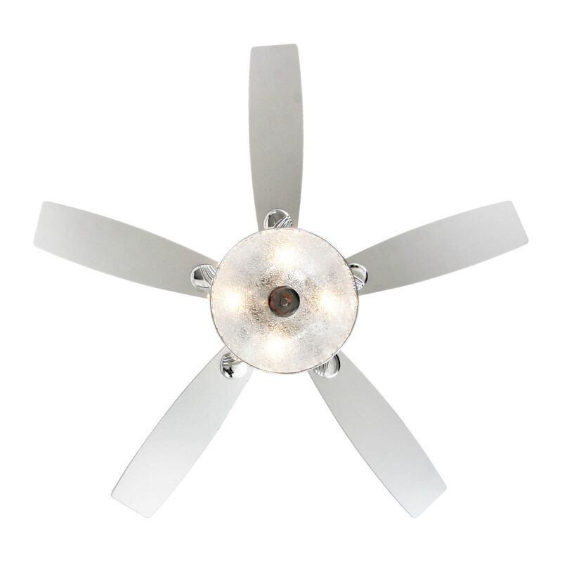 52 in. Chrome Crystal Chandelier 5-Blade Ceiling Fan with Light and Remote