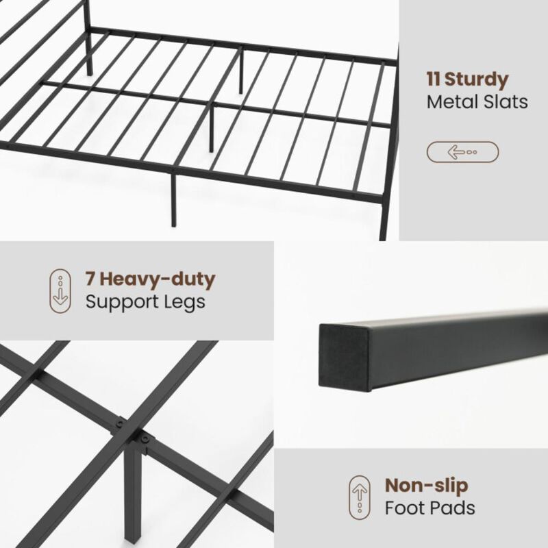 Hivvago Metal Canopy Bed Frame with Slat Support