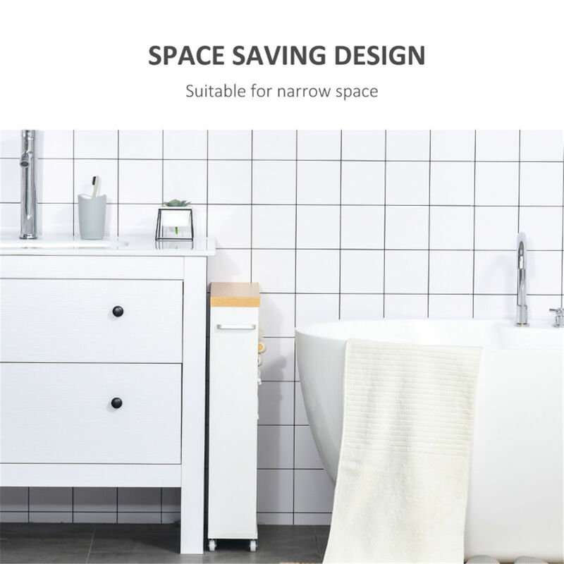 Multi-Purpose Paper Cabinet Space-Saving Side Table & Bathroom Corner Storage image number 5