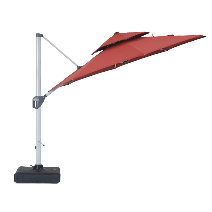 Mondawe 11 ft. Octagon Patio Cantilever Umbrella with Cover and Base Included